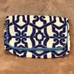 Sonia Kashuk blue and white cosmetic pouch